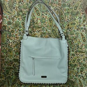 Jessica Simpson Blue Shoulder Bag with Adjustable Strap and Textured Finish